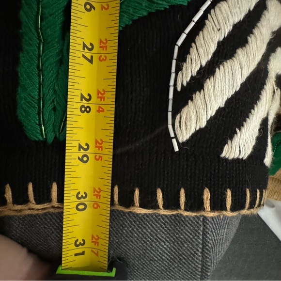 Victoria Jones VTG Jungle African Safari Animal Beaded Embroidered Sweater LG - Picture 14 of 15
